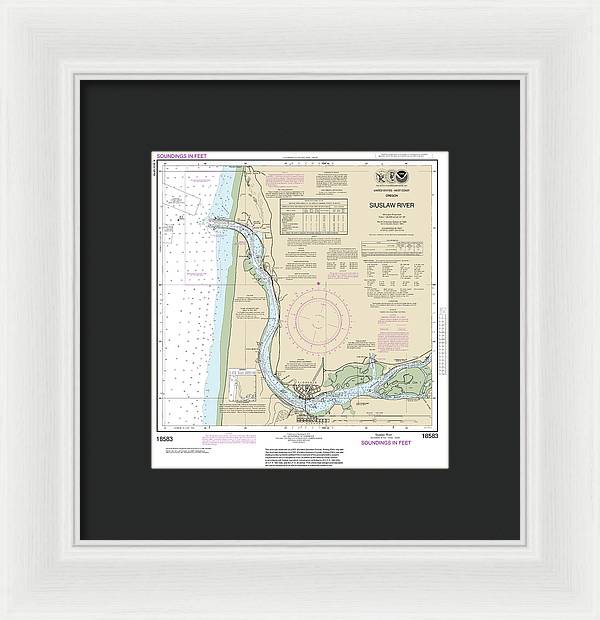 Nautical Chart-18583 Siuslaw River - Framed Print