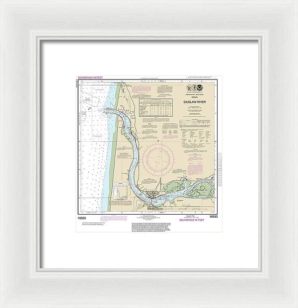 Nautical Chart-18583 Siuslaw River - Framed Print