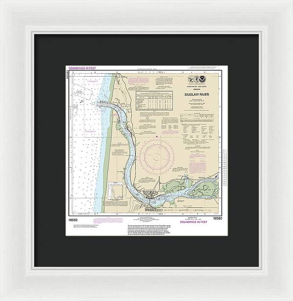 Nautical Chart-18583 Siuslaw River - Framed Print