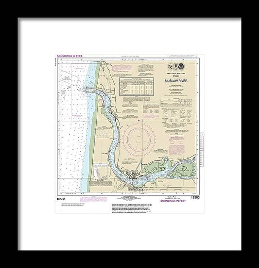 A beuatiful Framed Print of the Nautical Chart-18583 Siuslaw River by SeaKoast