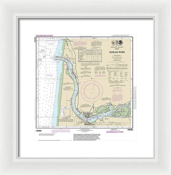 Nautical Chart-18583 Siuslaw River - Framed Print