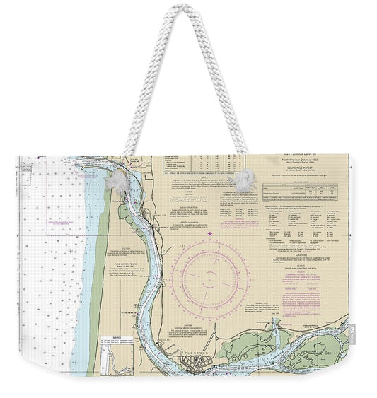 Nautical Chart-18583 Siuslaw River - Weekender Tote Bag