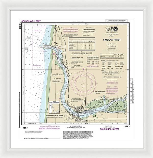 Nautical Chart-18583 Siuslaw River - Framed Print