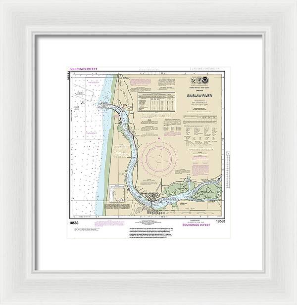 Nautical Chart-18583 Siuslaw River - Framed Print