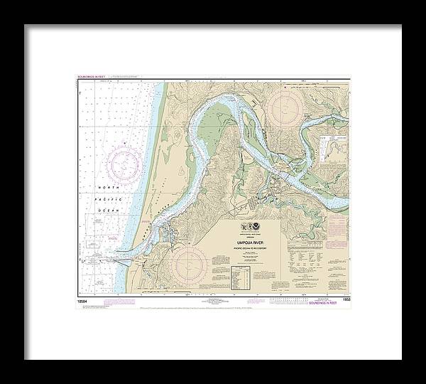 Nautical Chart-18584 Umpqua River Pacific Ocean-reedsport - Framed Print