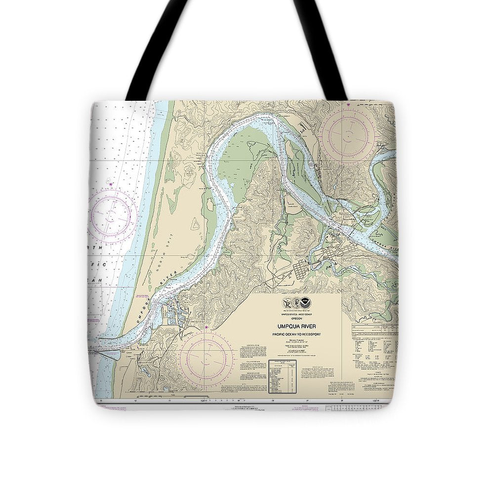 Nautical Chart-18584 Umpqua River Pacific Ocean-reedsport - Tote Bag