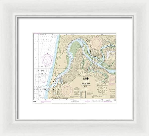 Nautical Chart-18584 Umpqua River Pacific Ocean-reedsport - Framed Print