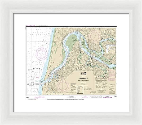 Nautical Chart-18584 Umpqua River Pacific Ocean-reedsport - Framed Print