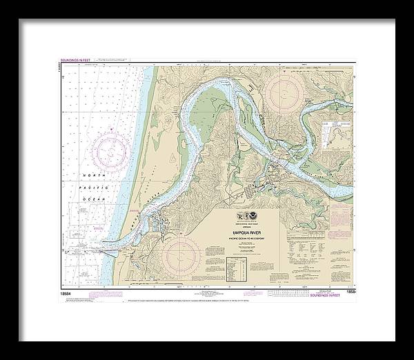 Nautical Chart-18584 Umpqua River Pacific Ocean-reedsport - Framed Print