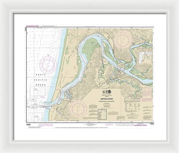 Nautical Chart-18584 Umpqua River Pacific Ocean-reedsport - Framed Print