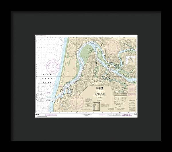 Nautical Chart-18584 Umpqua River Pacific Ocean-reedsport - Framed Print