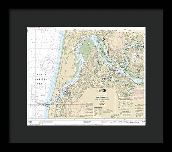 Nautical Chart-18584 Umpqua River Pacific Ocean-reedsport - Framed Print