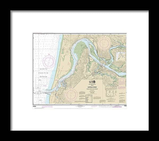 A beuatiful Framed Print of the Nautical Chart-18584 Umpqua River Pacific Ocean-Reedsport by SeaKoast