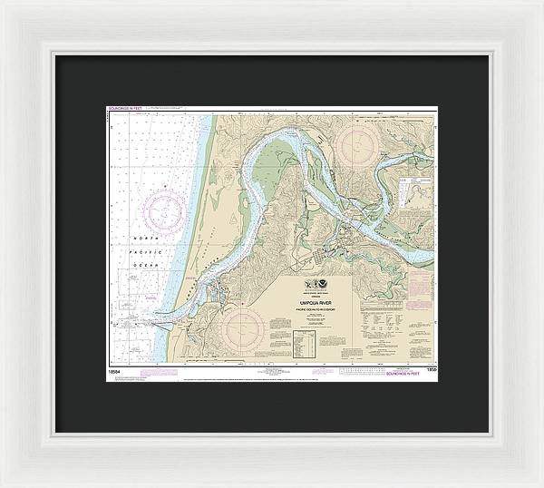 Nautical Chart-18584 Umpqua River Pacific Ocean-reedsport - Framed Print