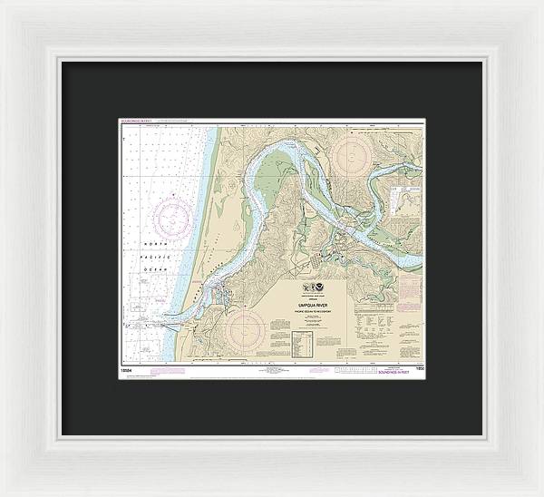 Nautical Chart-18584 Umpqua River Pacific Ocean-reedsport - Framed Print