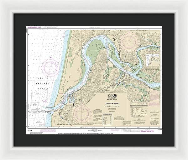 Nautical Chart-18584 Umpqua River Pacific Ocean-reedsport - Framed Print