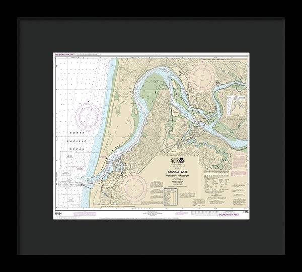 Nautical Chart-18584 Umpqua River Pacific Ocean-reedsport - Framed Print