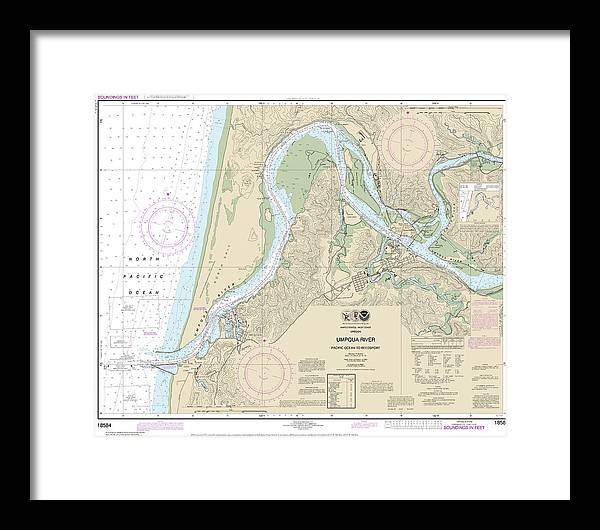 Nautical Chart-18584 Umpqua River Pacific Ocean-reedsport - Framed Print