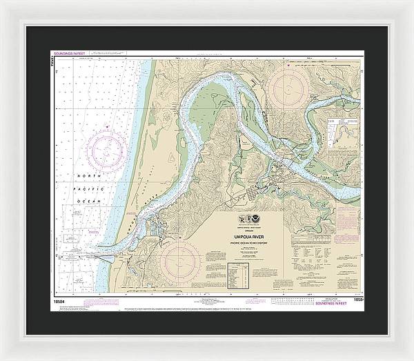 Nautical Chart-18584 Umpqua River Pacific Ocean-reedsport - Framed Print