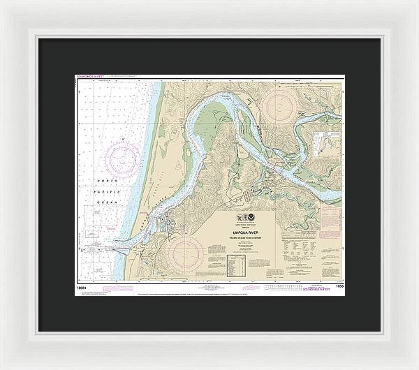 Nautical Chart-18584 Umpqua River Pacific Ocean-reedsport - Framed Print