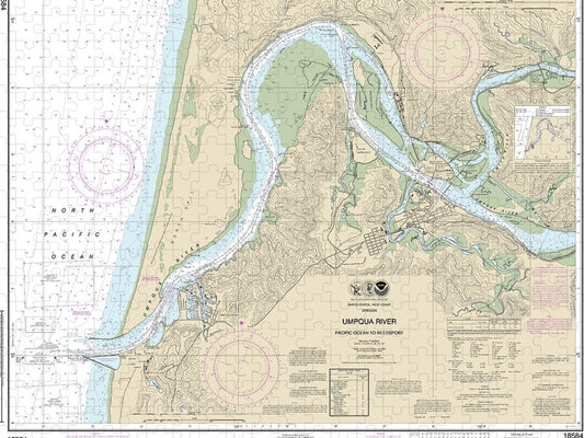 Nautical Chart 18584 Umpqua River Pacific Ocean Reedsport Puzzle