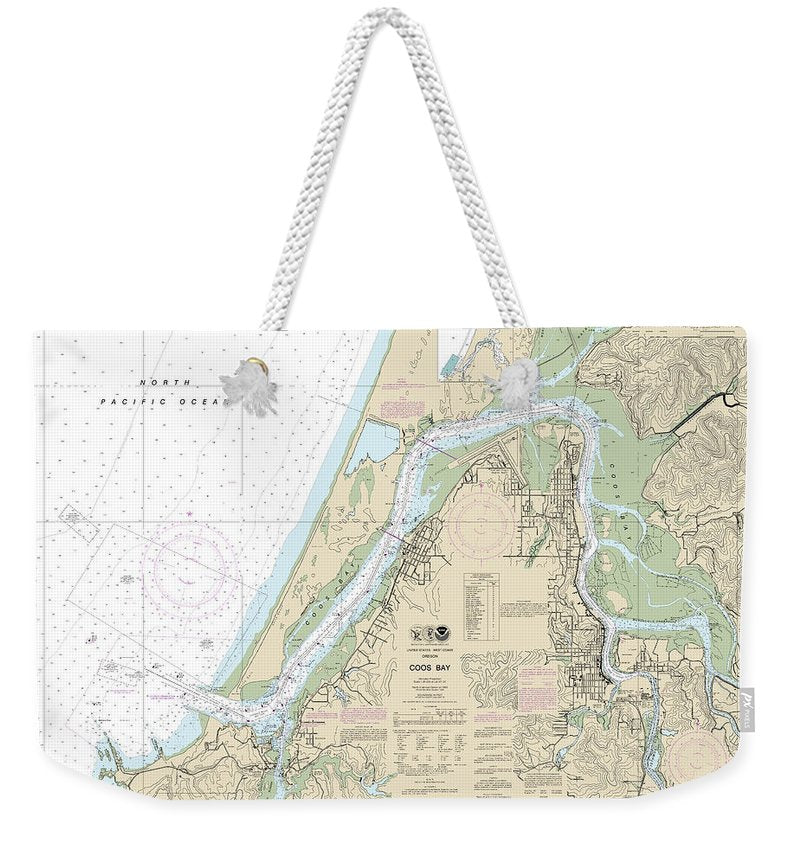 Nautical Chart-18587 Coos Bay - Weekender Tote Bag