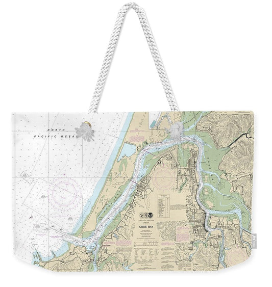 Nautical Chart-18587 Coos Bay - Weekender Tote Bag