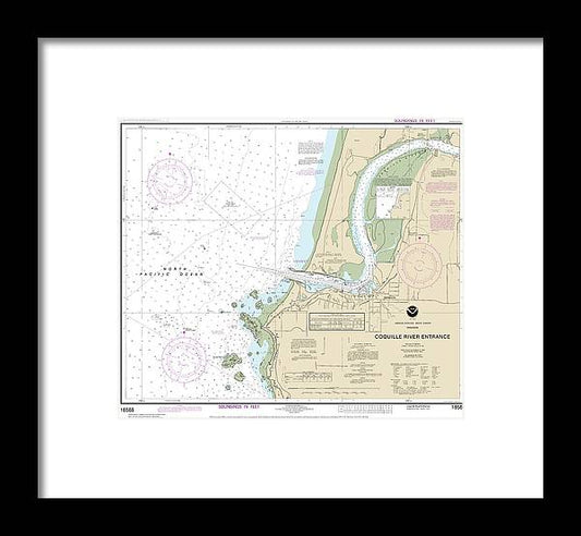 A beuatiful Framed Print of the Nautical Chart-18588 Coquille River Entrance by SeaKoast
