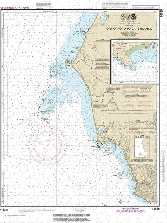 Nautical Chart 18589 Port Orford Cape Blanco, Port Orford Puzzle