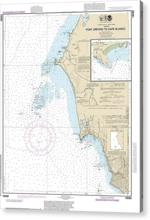 Nautical Chart-18589 Port Orford-Cape Blanco, Port Orford  Acrylic Print