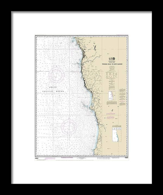 Nautical Chart-18600 Trinidad Head-cape Blanco - Framed Print