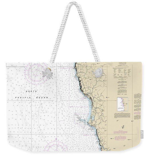 Nautical Chart-18600 Trinidad Head-cape Blanco - Weekender Tote Bag