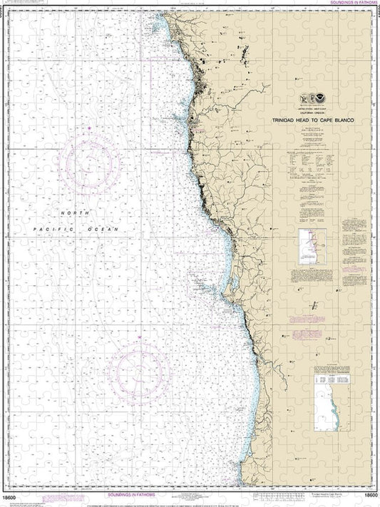 Nautical Chart 18600 Trinidad Head Cape Blanco Puzzle