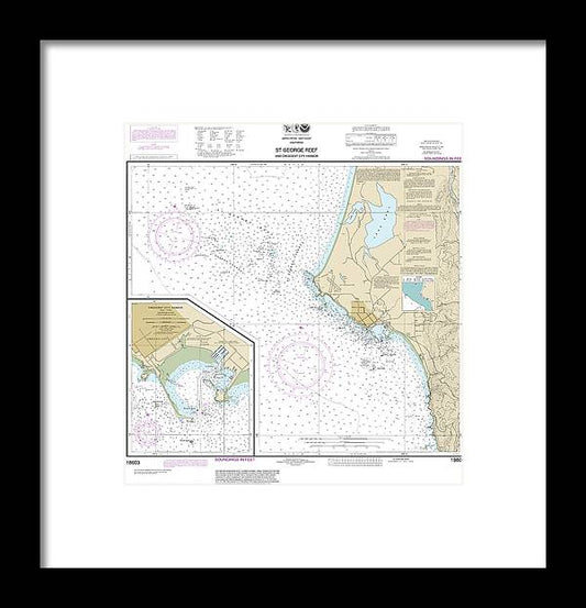 A beuatiful Framed Print of the Nautical Chart-18603 St George Reef-Crescent City Harbor, Crescent City Harbor by SeaKoast