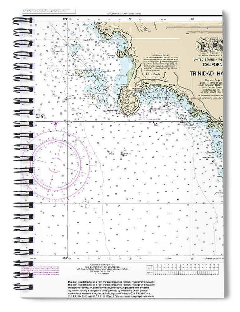 Nautical Chart 18605 Trinidad Harbor Spiral Notebook