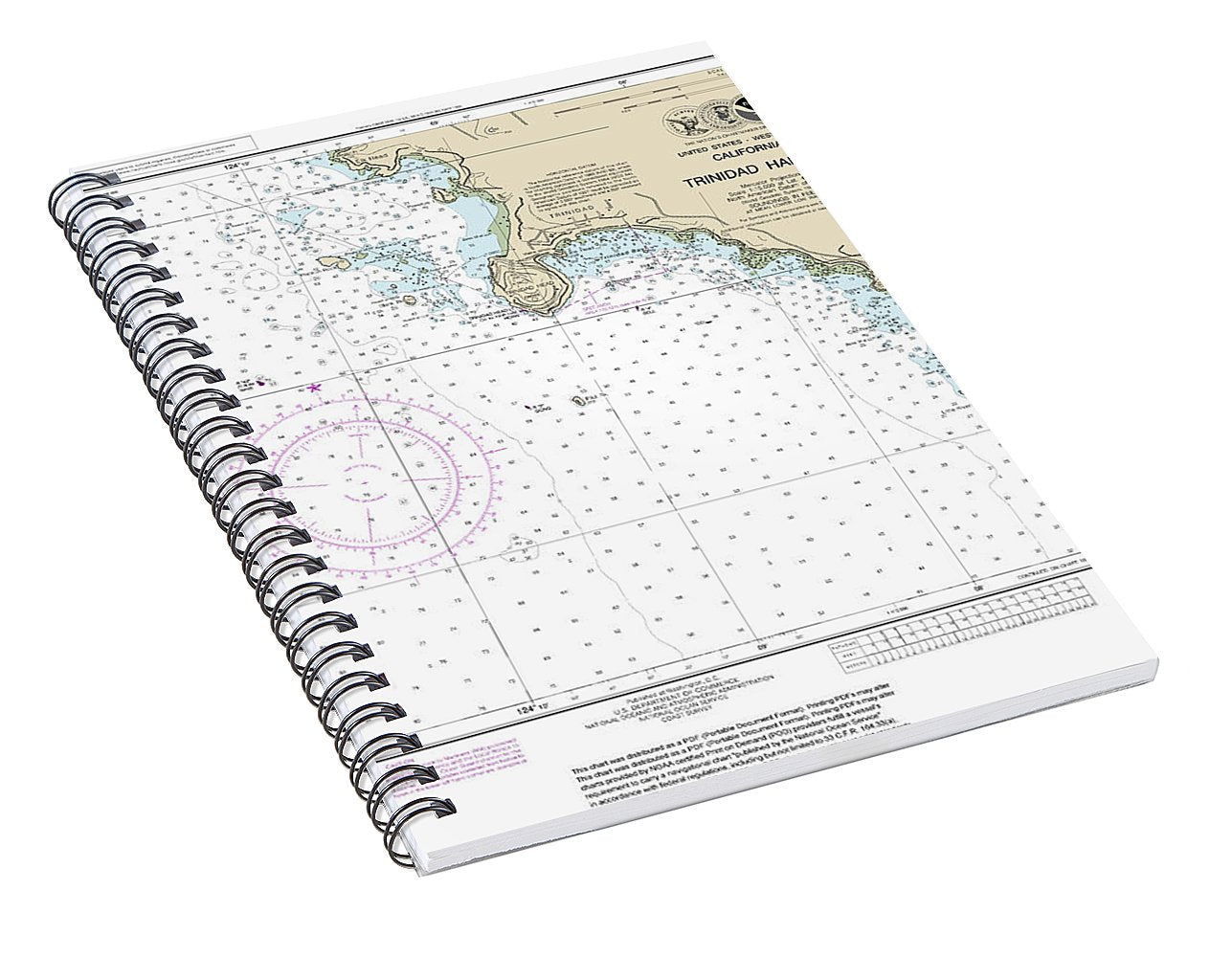 Nautical Chart-18605 Trinidad Harbor - Spiral Notebook