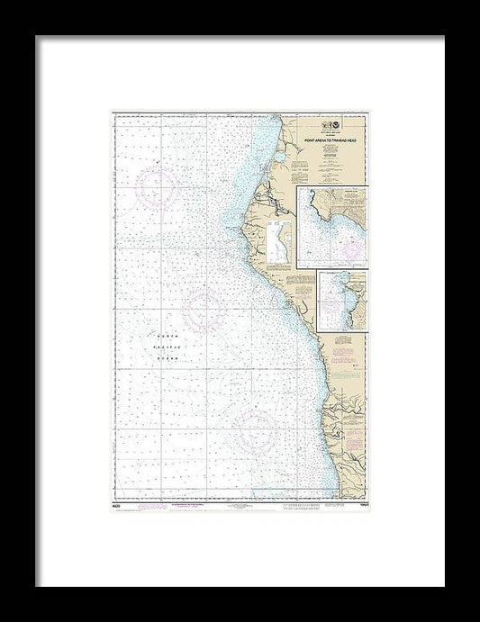 A beuatiful Framed Print of the Nautical Chart-18620 Point Arena-Trinidad Head, Rockport Landing, Shelter Cove by SeaKoast