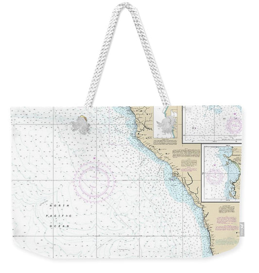Nautical Chart-18620 Point Arena-trinidad Head, Rockport Landing, Shelter Cove - Weekender Tote Bag