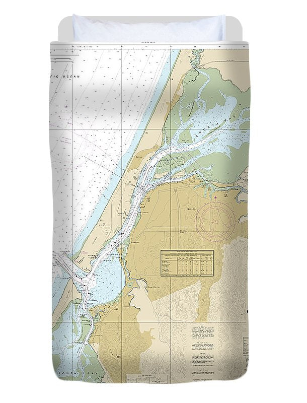 Nautical Chart-18622 Humboldt Bay - Duvet Cover