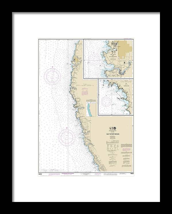 A beuatiful Framed Print of the Nautical Chart-18626 Elk-Fort Bragg, Fort Bragg-Noyo Anchorage, Elk by SeaKoast