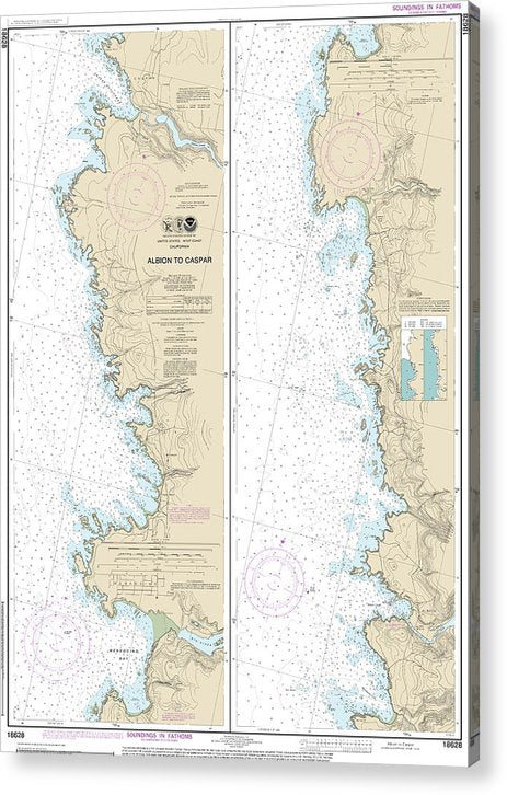 Nautical Chart-18628 Albion-Caspar  Acrylic Print