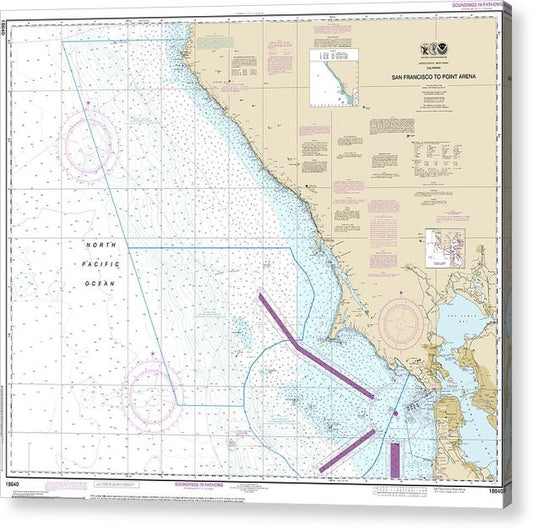 Nautical Chart-18640 San Francisco-Point Arena  Acrylic Print