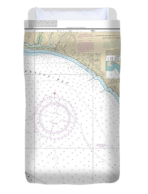 Nautical Chart-18647 Drakes Bay - Duvet Cover