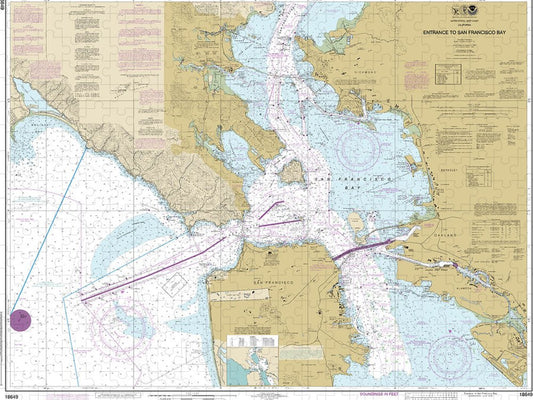 Nautical Chart 18649 Entrance San Francisco Bay Puzzle