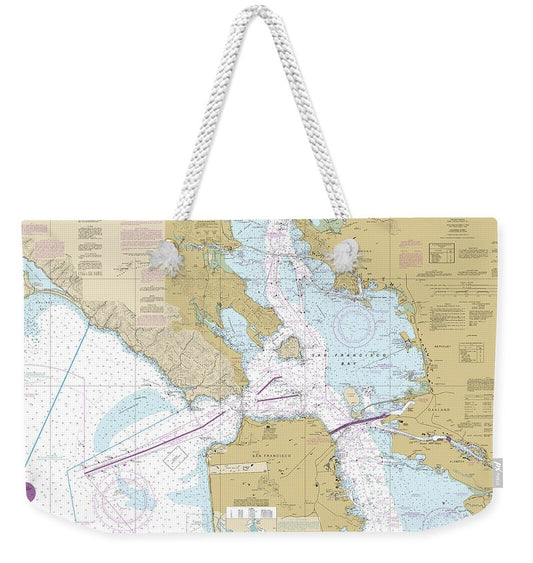 Nautical Chart-18649 Entrance-san Francisco Bay - Weekender Tote Bag
