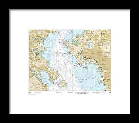 A beuatiful Framed Print of the Nautical Chart-18653 San Francisco Bay-Angel Island-Point San Pedro by SeaKoast