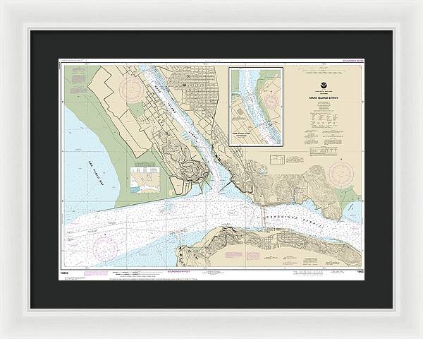 Nautical Chart-18655 Mare Island Strait - Framed Print