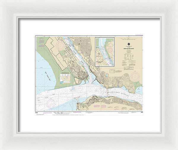 Nautical Chart-18655 Mare Island Strait - Framed Print