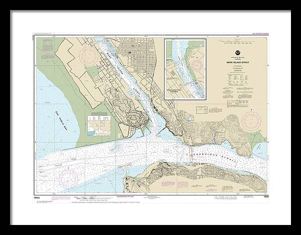 Nautical Chart-18655 Mare Island Strait - Framed Print