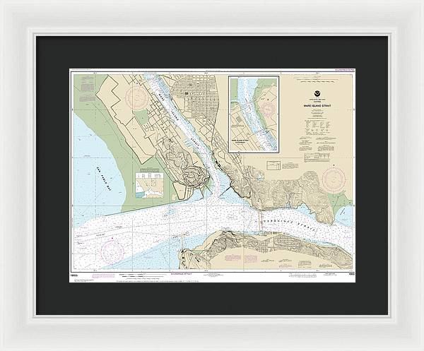 Nautical Chart-18655 Mare Island Strait - Framed Print